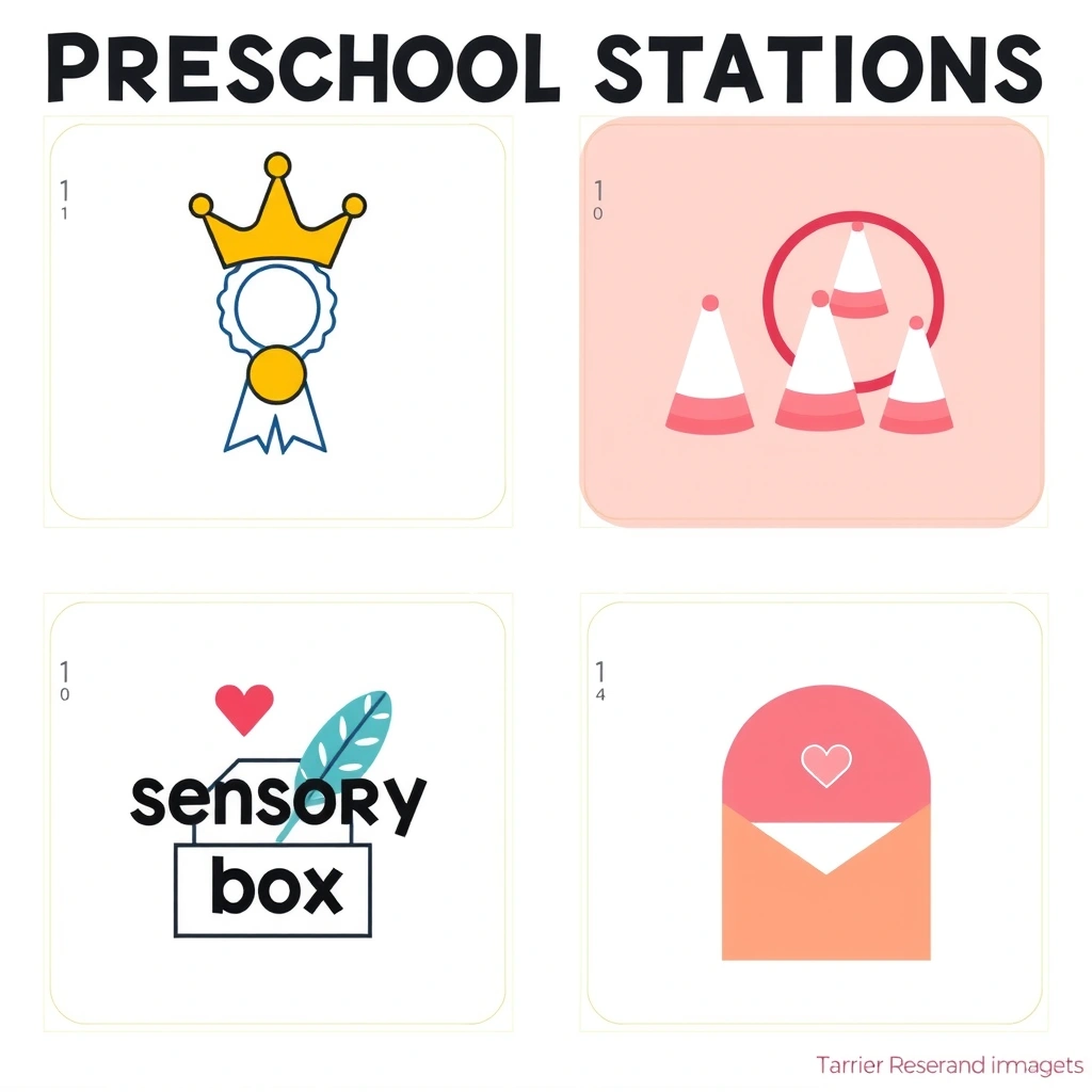 Karty stacji A–D (znaki i ikony) - Szablony - Dzień Dziecka