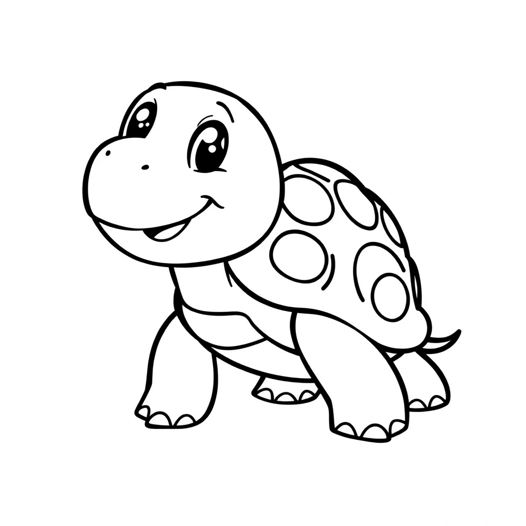 Kolorowanka — uśmiechnięty żółwik - Kolorowanki - Dzień Żółwia