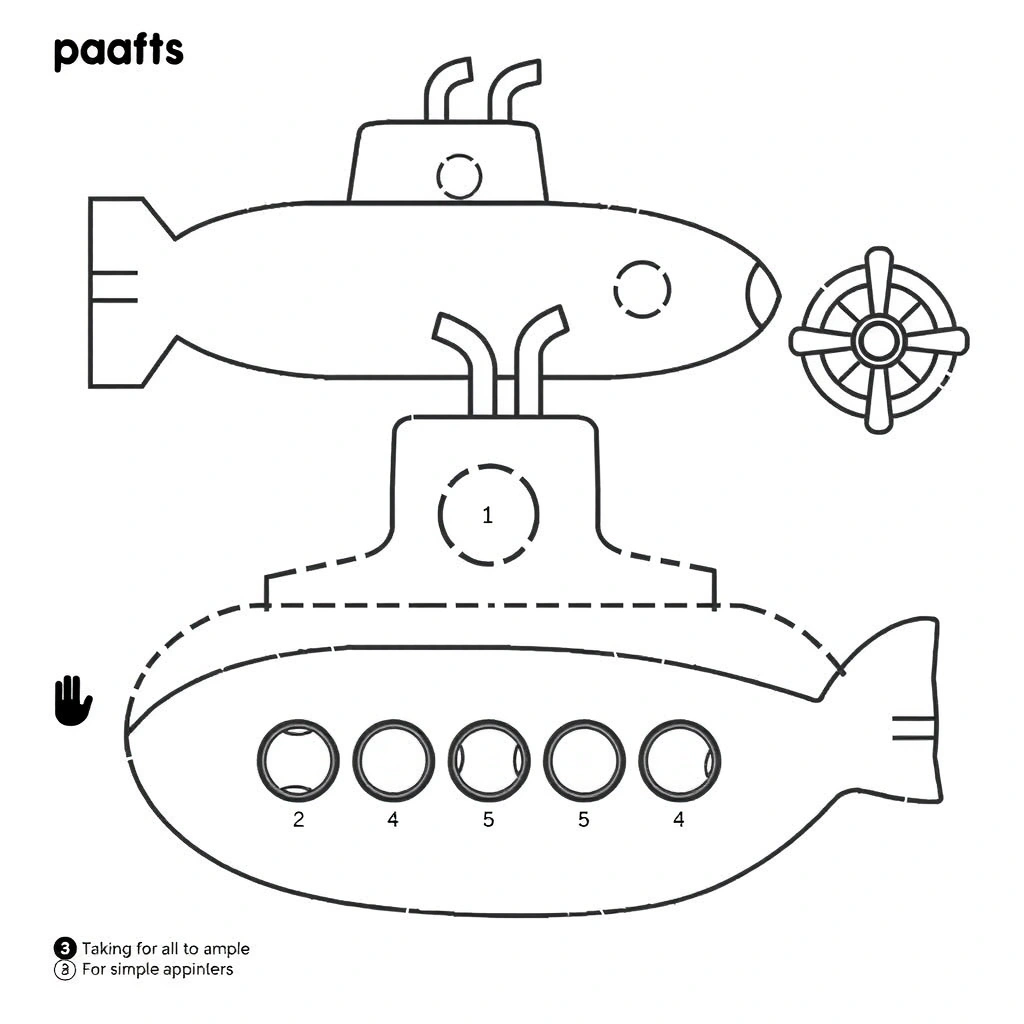 Szablon łodzi podwodnej do wycięcia - Szablony - Dzień Łodzi Podwodnej