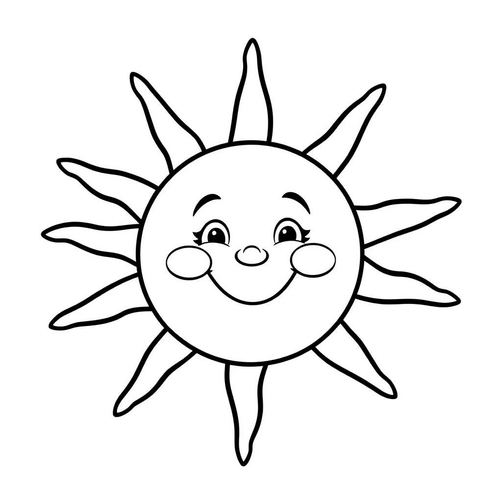 Kolorowanka — słońce z buźką - Kolorowanki - Dzień Optymisty