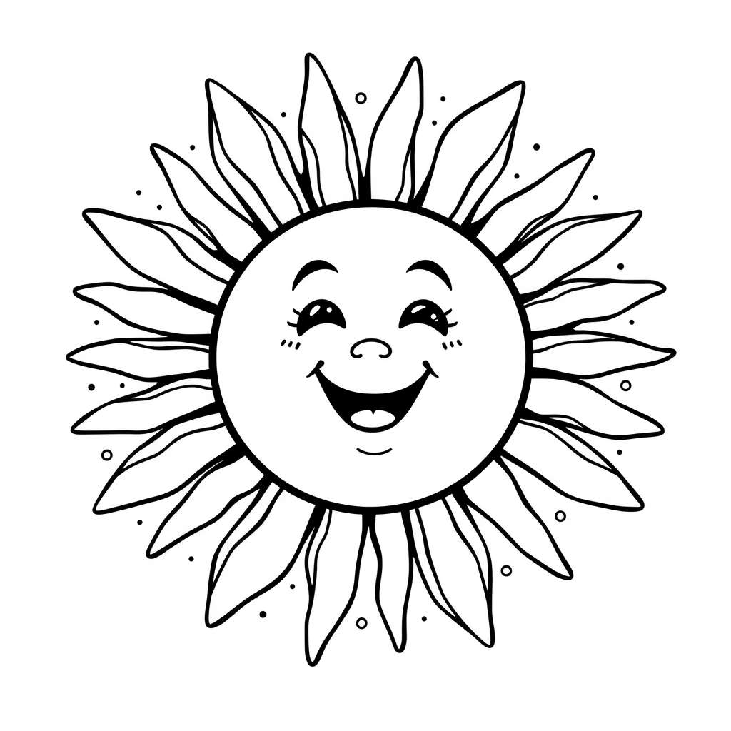 Kolorowanka — słońce z buźką - Kolorowanki - Dzień Optymisty