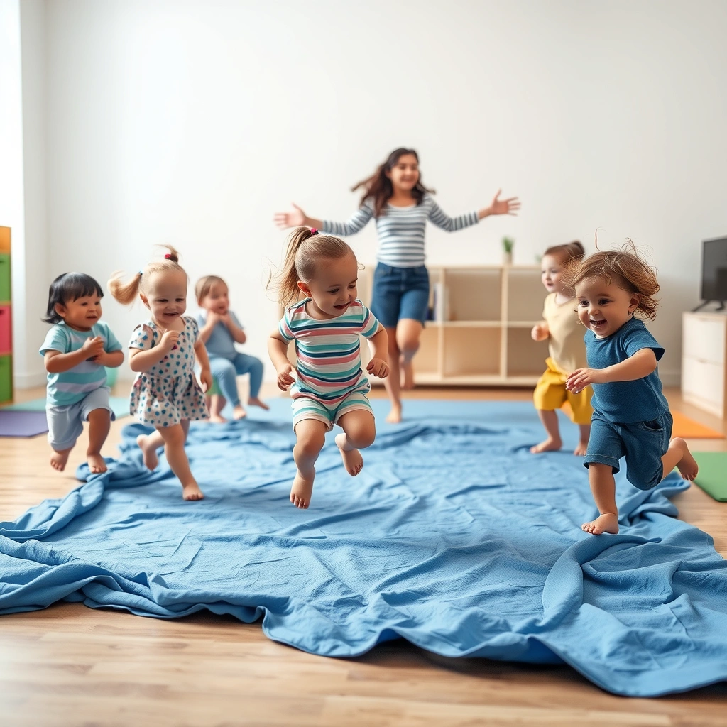 Fale i skoki — zabawa z chustą - Materiały - Dzień Morza Bałtyckiego