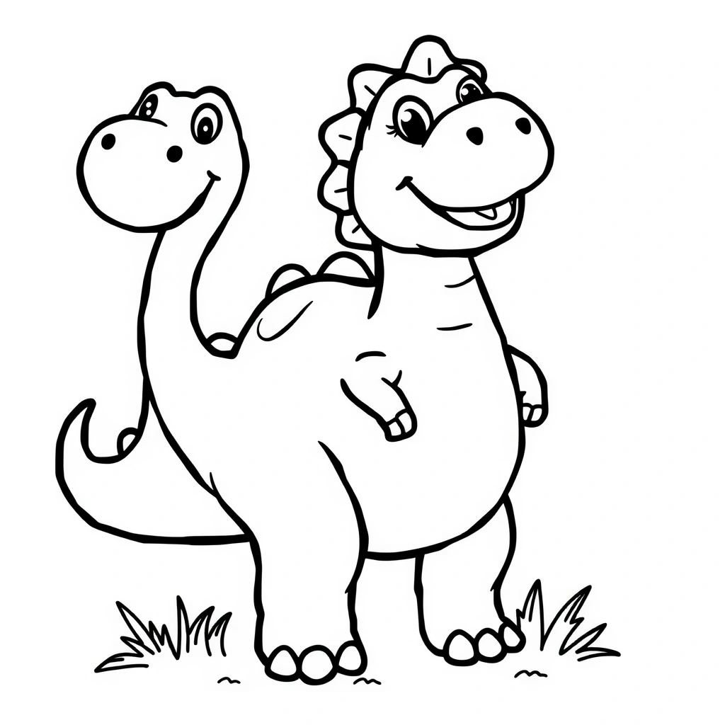 Kolorowanka: Duży prosty dinozaur do paluszkowego malowania - Kolorowanki - Dzień Dinozaura