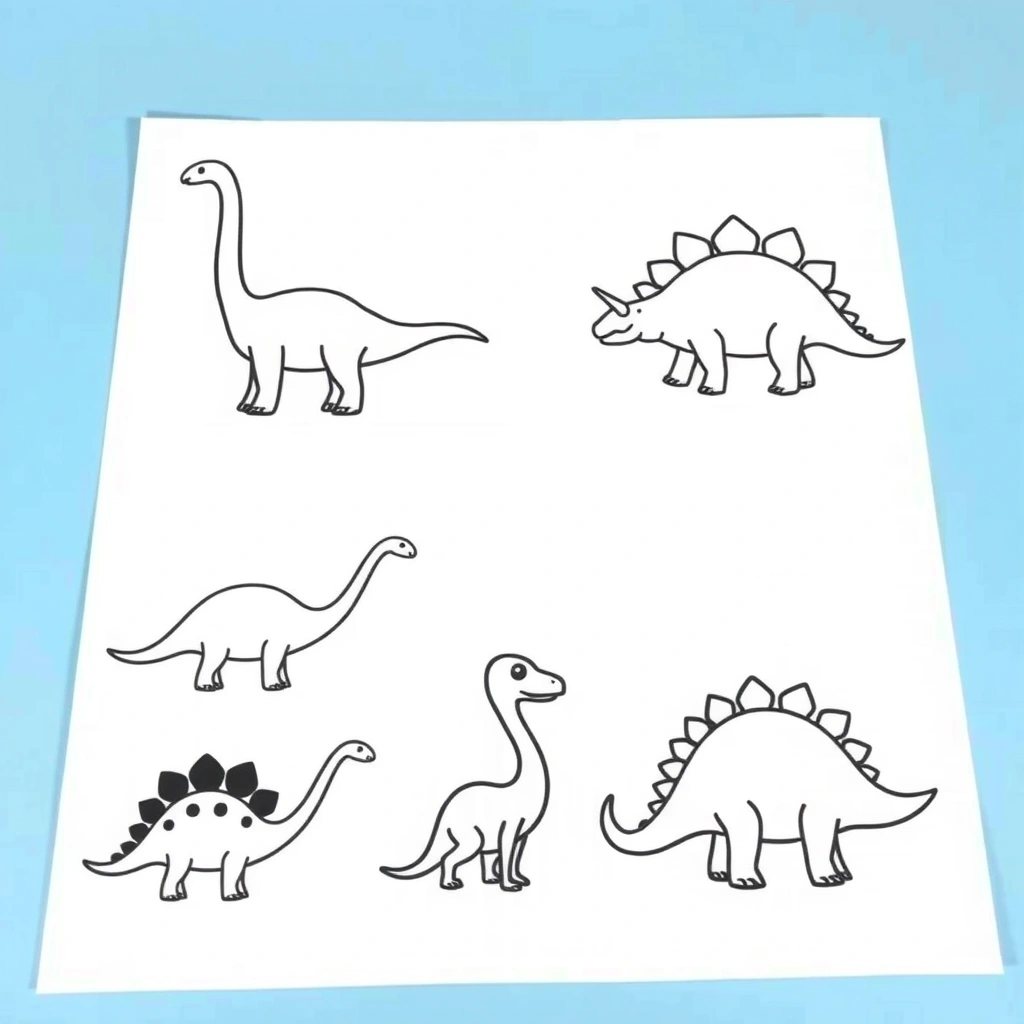 Szablony dinozaurów do stemplowania (kontury) - Szablony - Dzień Dinozaura