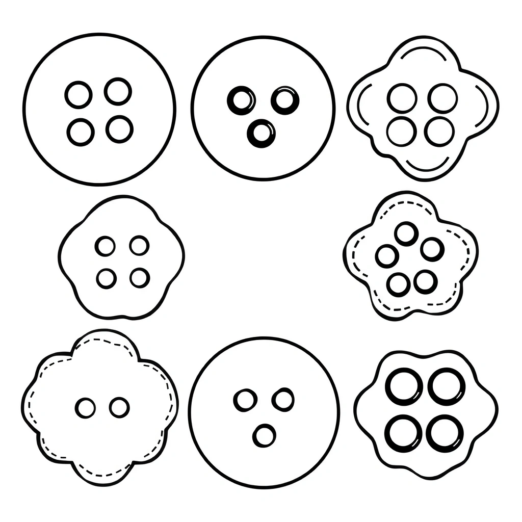 Strona kolorowanki: Wielkie guziki - Kolorowanki - Dzień Guzika