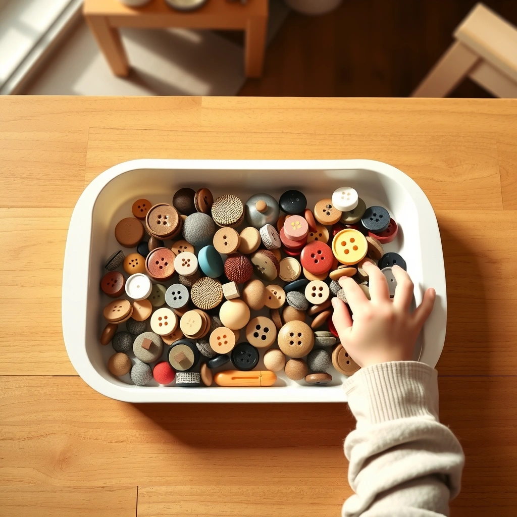 Zdjęcie stacji: Dotykowe odkrywanie - Materiały - Dzień Guzika