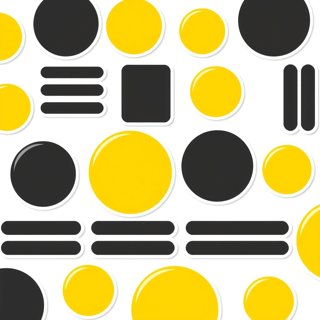 Arkusz naklejek: żółte kółka i czarne paski - Szablony - Dzień Pszczoły