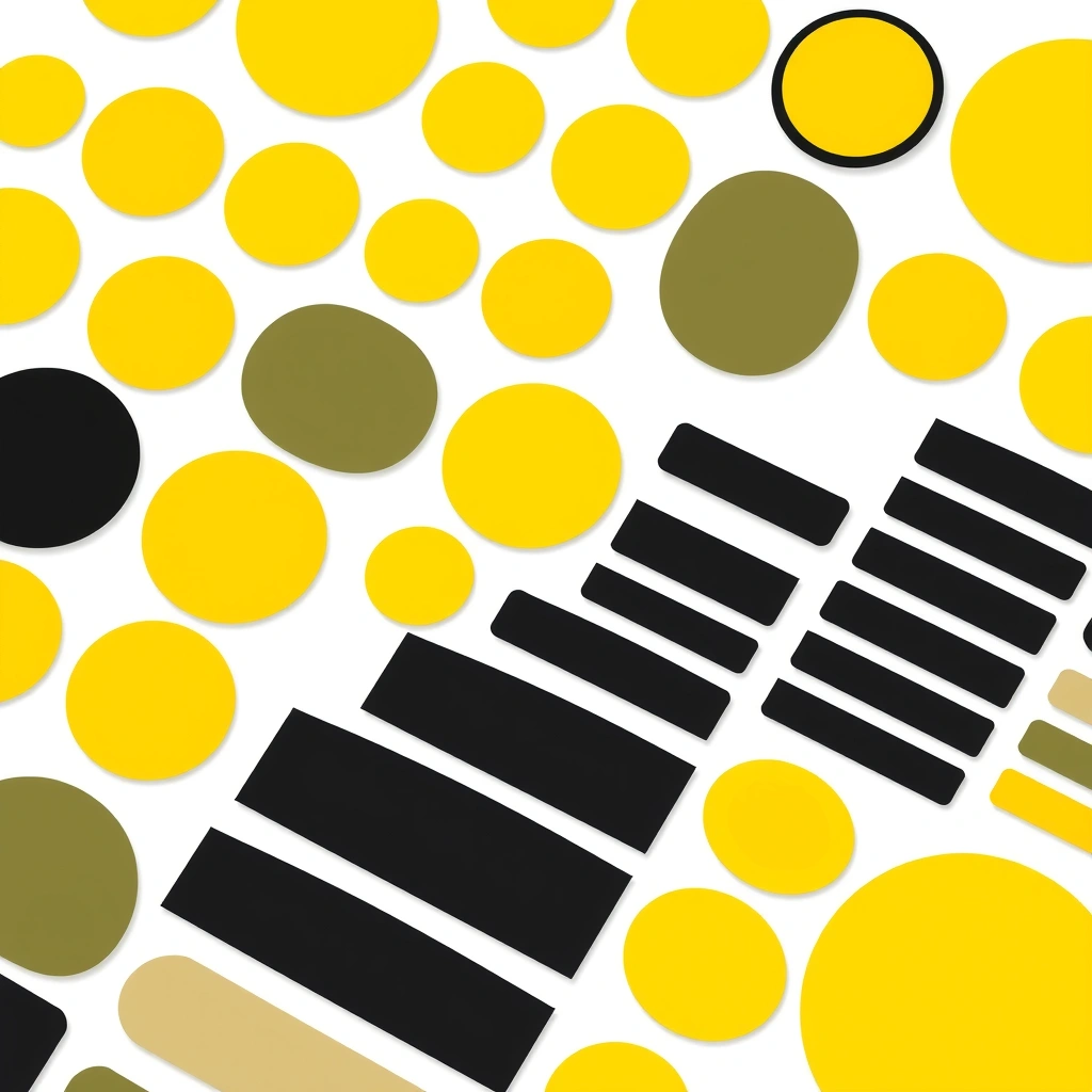 Arkusz naklejek: żółte kółka i czarne paski - Szablony - Dzień Pszczoły
