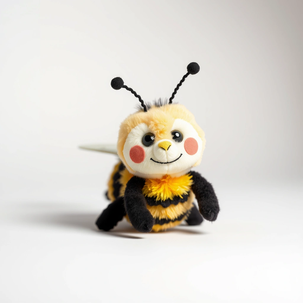 Zdjęcie pluszowej pszczółki na białym tle - Materiały - Dzień Pszczoły