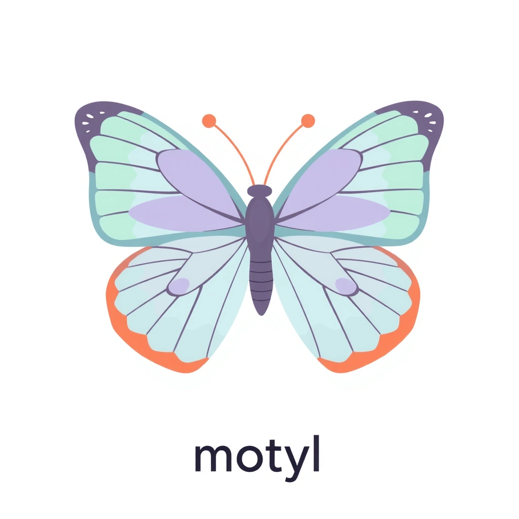 Karta: motyl (flashcard) - Szablony - Pierwszy Dzień Wiosny