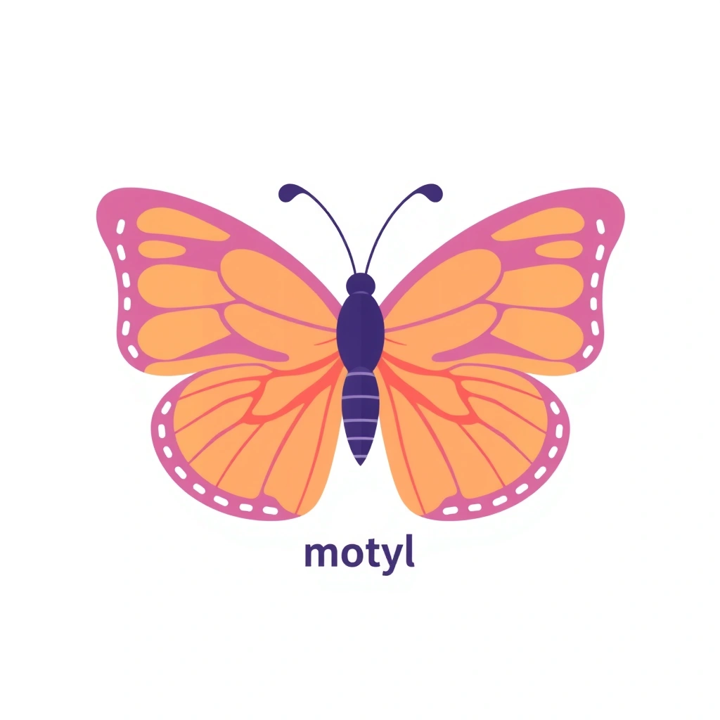 Karta: motyl (flashcard) - Szablony - Pierwszy Dzień Wiosny