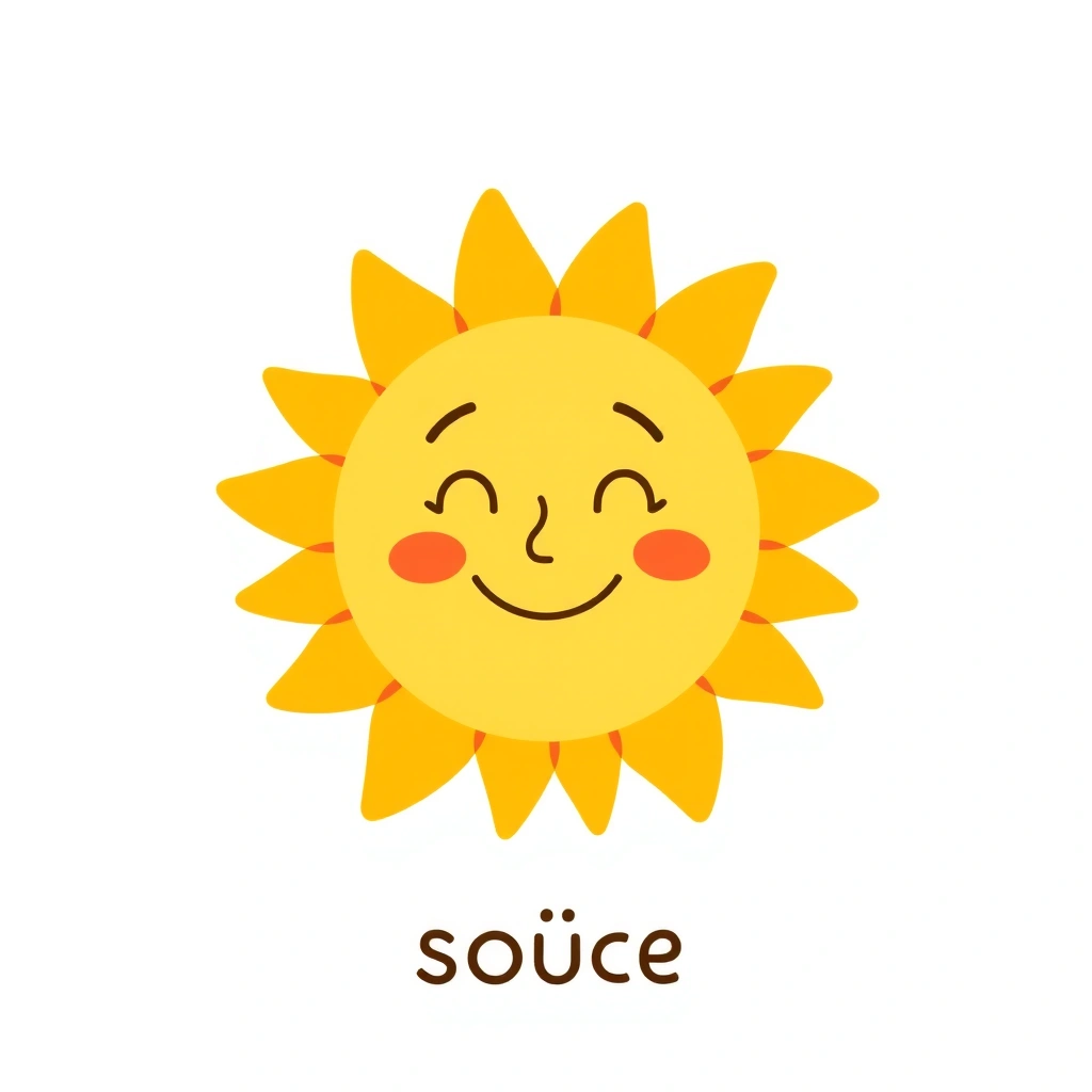 Karta: słońce (flashcard) - Szablony - Pierwszy Dzień Wiosny