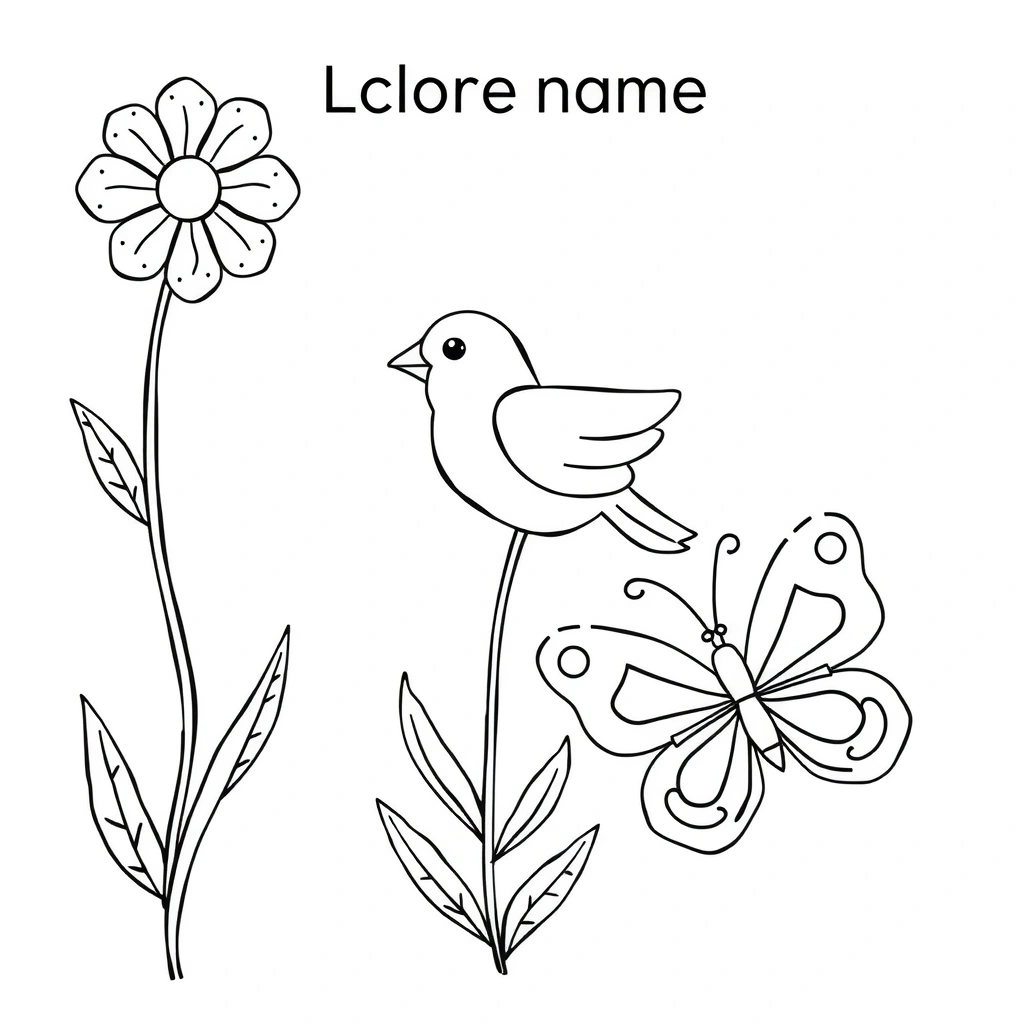 Strona do kolorowania: wiosenny zestaw - Kolorowanki - Pierwszy Dzień Wiosny