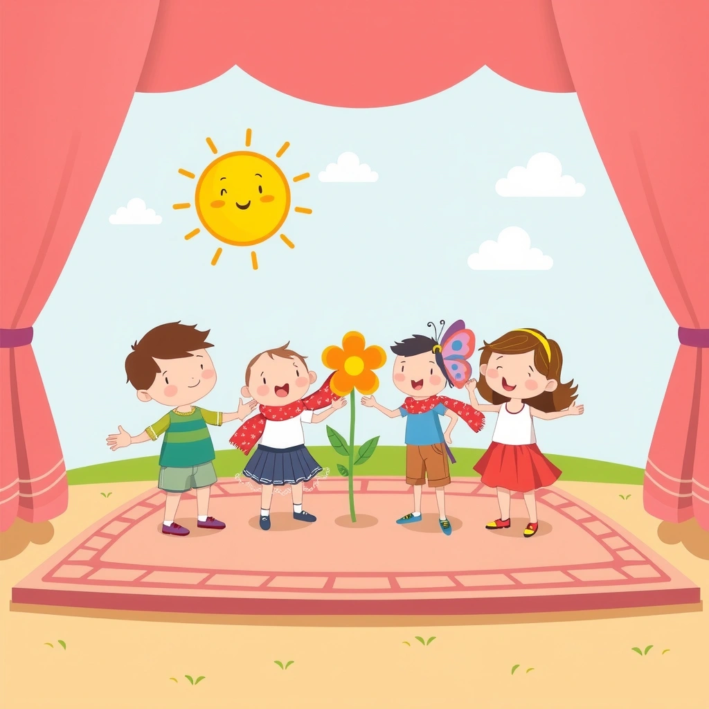 Ilustracja sceny — wzór do pokazania dzieciom - Materiały - Pierwszy Dzień Lata