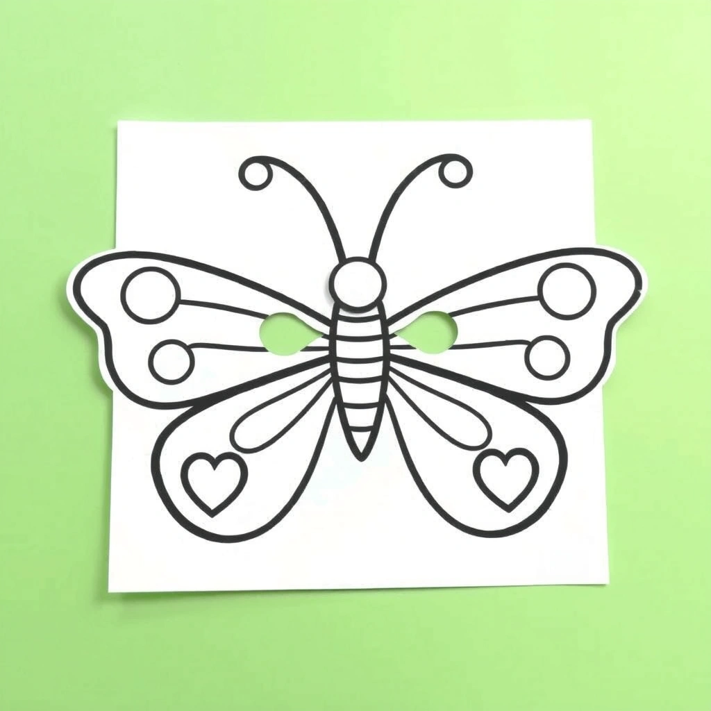 Maska motylka — szablon do wycięcia i pokolorowania - Szablony - Pierwszy Dzień Lata