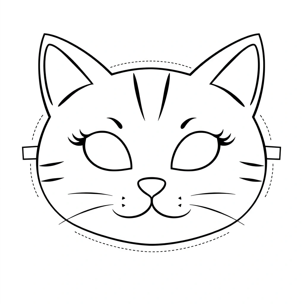 Maska kota — szablon do wycięcia - Szablony - Dzień Kota