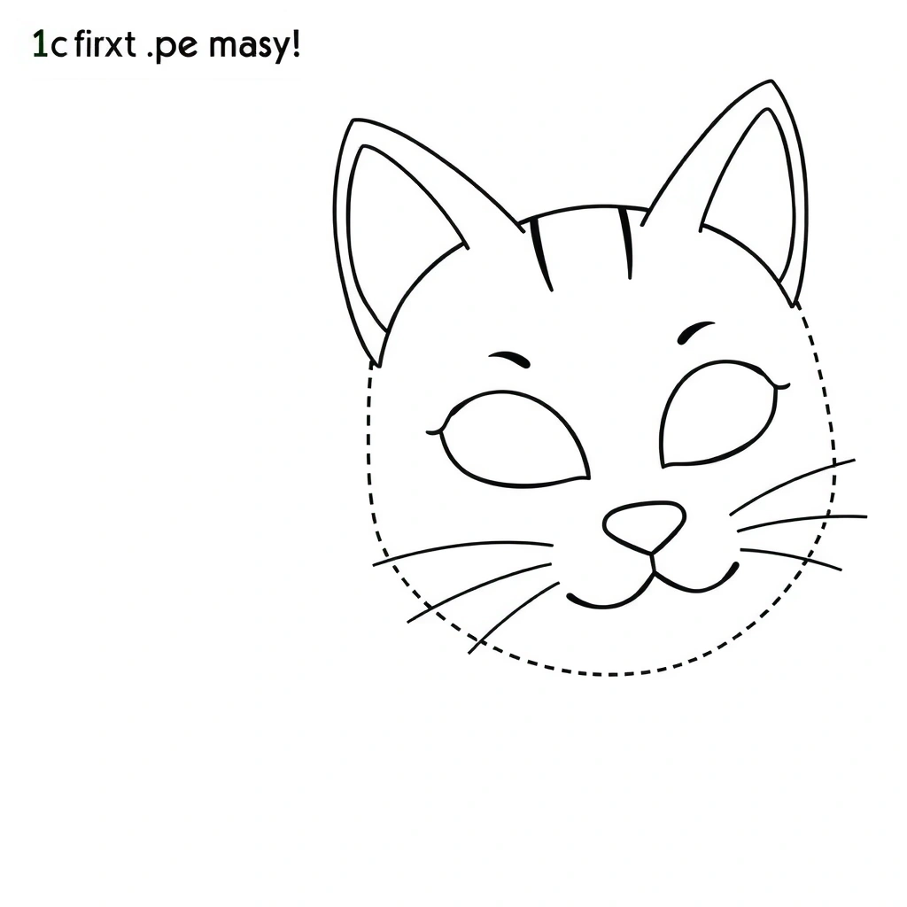 Maska kota — szablon do wycięcia - Szablony - Dzień Kota
