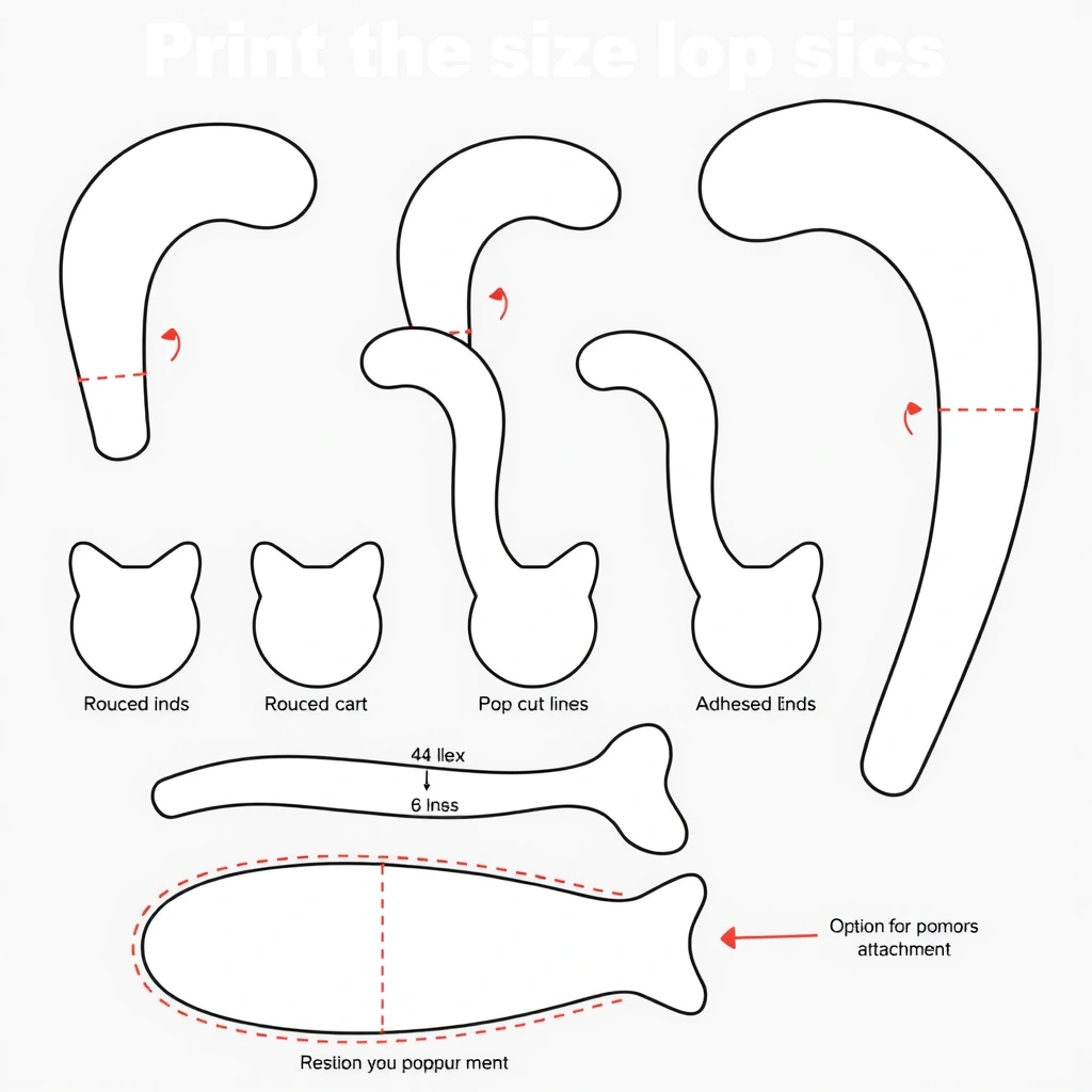Ogonek kota — szablon do przyczepienia - Szablony - Dzień Kota