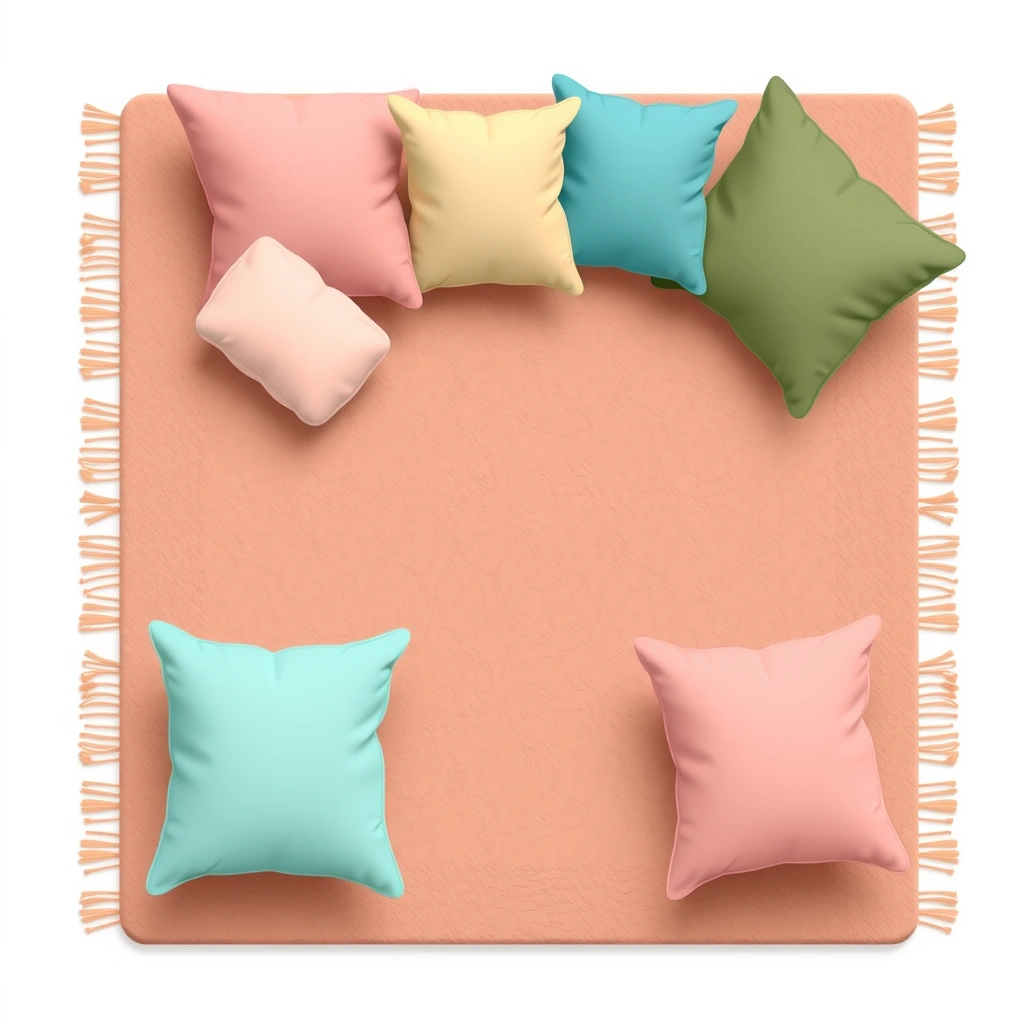 Poduszki i dywanik — ilustracja „domek” - Materiały - Dzień Kota