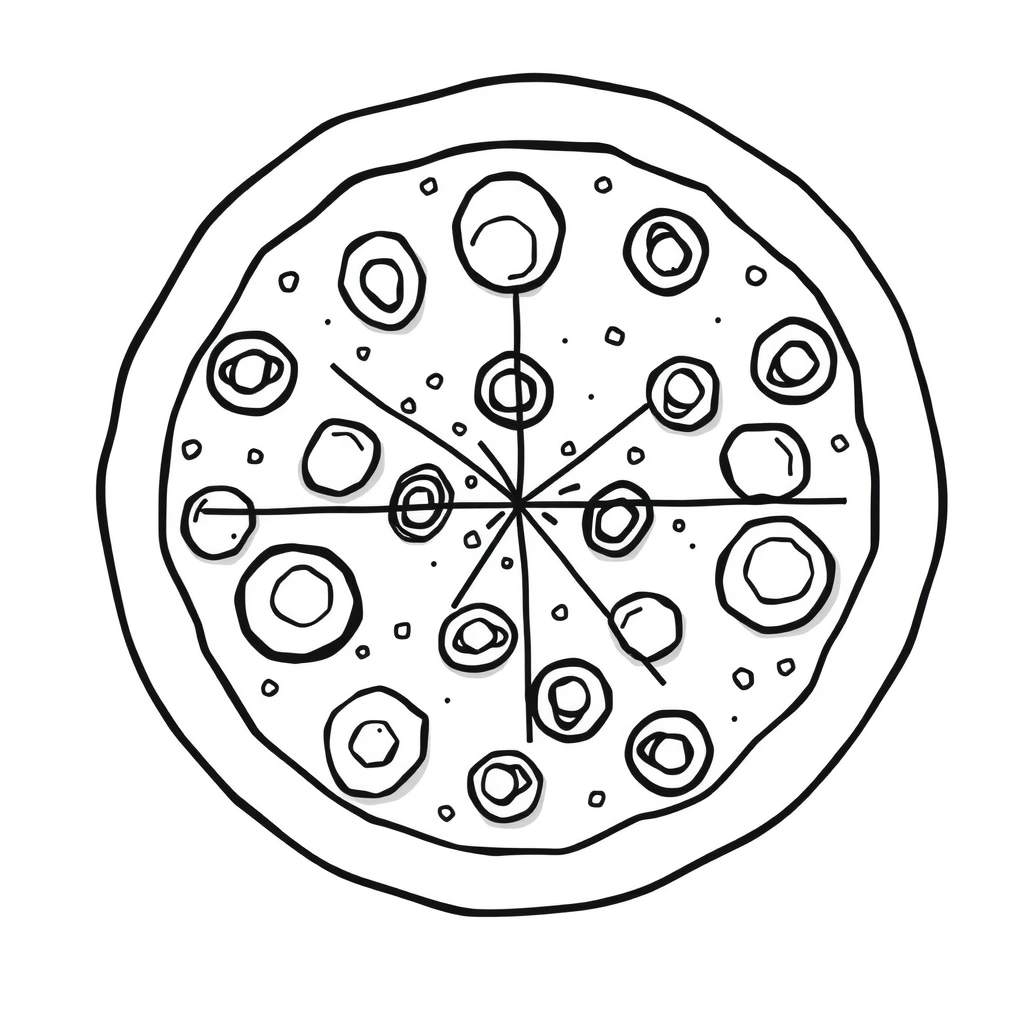 Kolorowanka: pizza do kolorowania - Kolorowanki - Dzień Pizzy (luty)