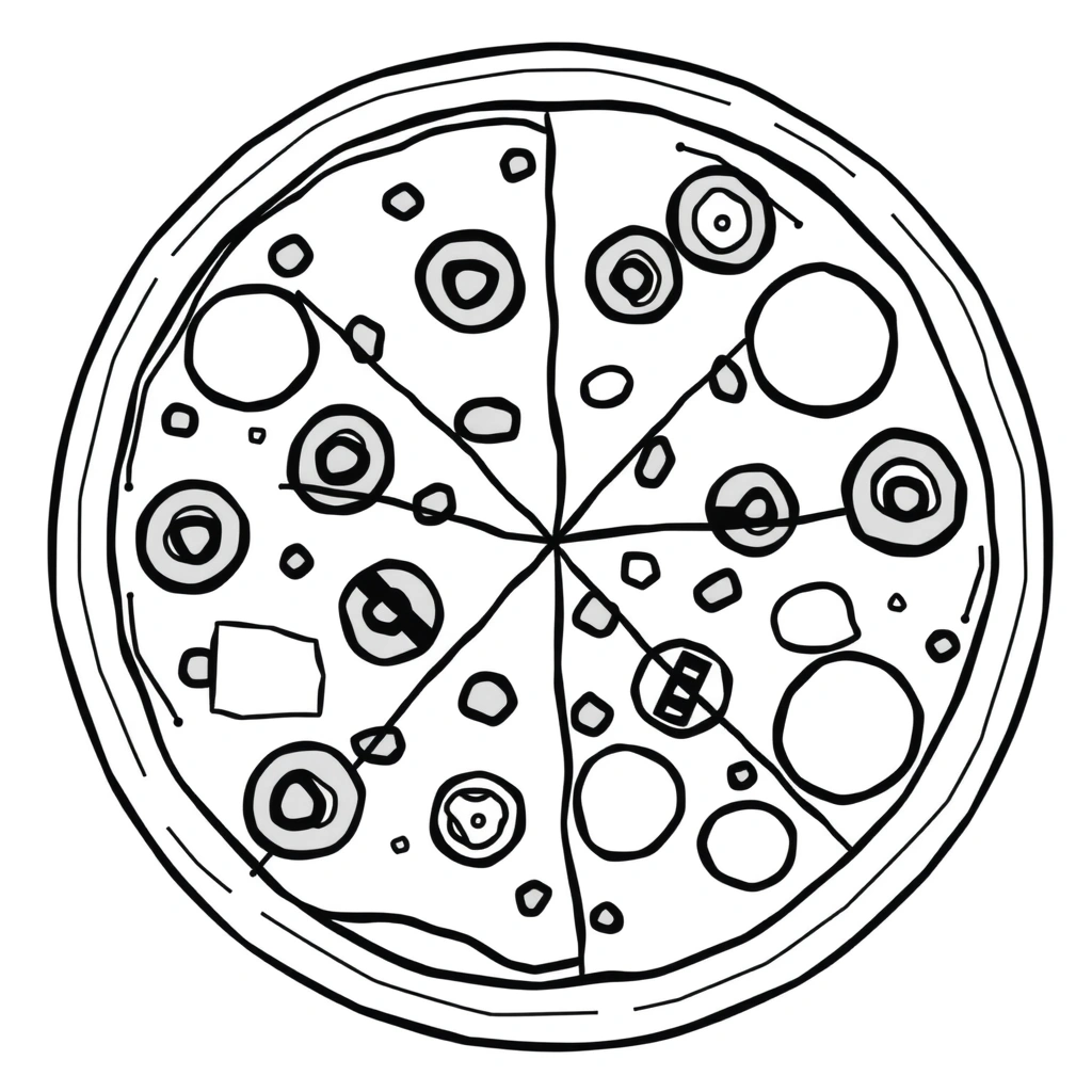 Kolorowanka: pizza do kolorowania - Kolorowanki - Dzień Pizzy (luty)