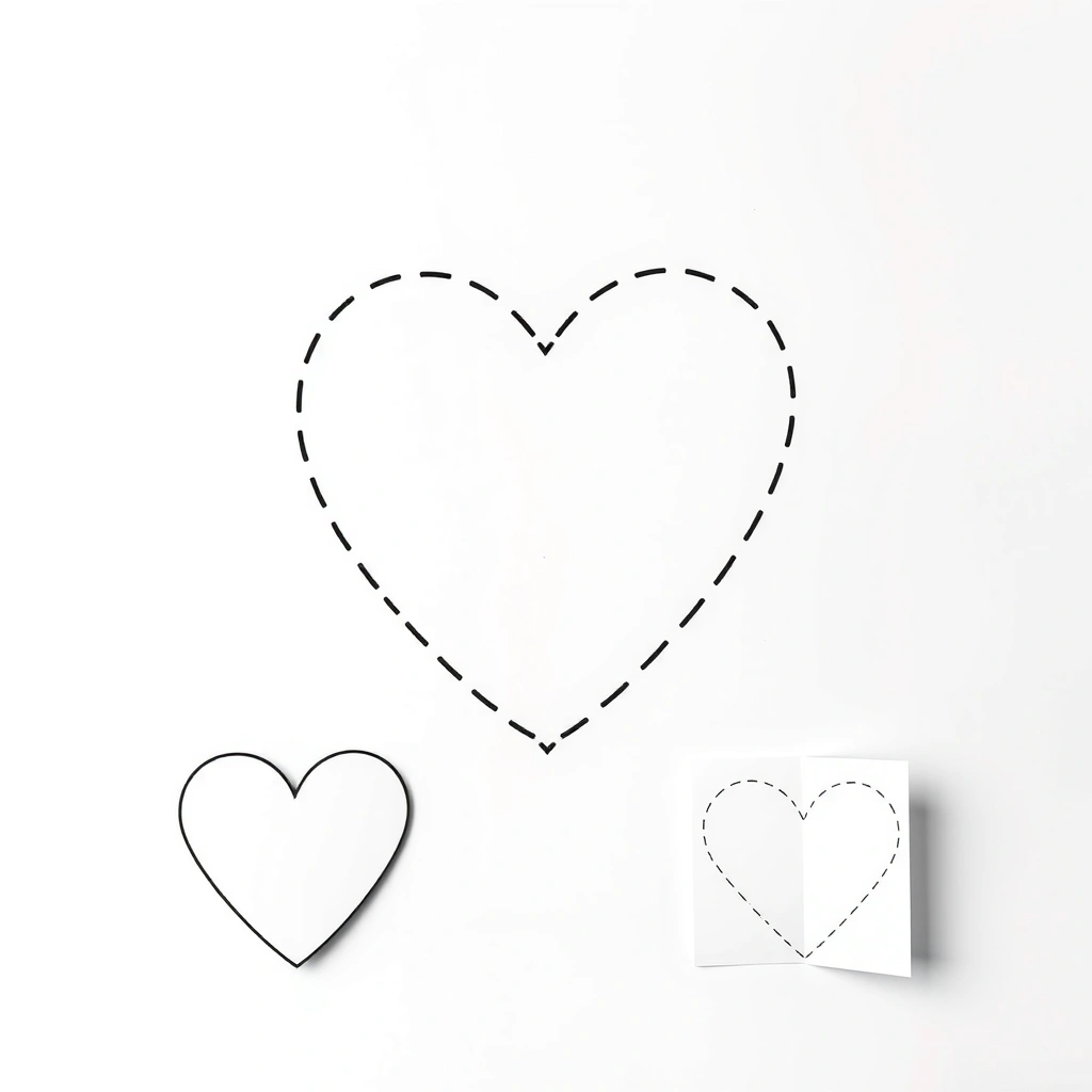 Szablon papierowego serduszka - Szablony - Dzień Babci