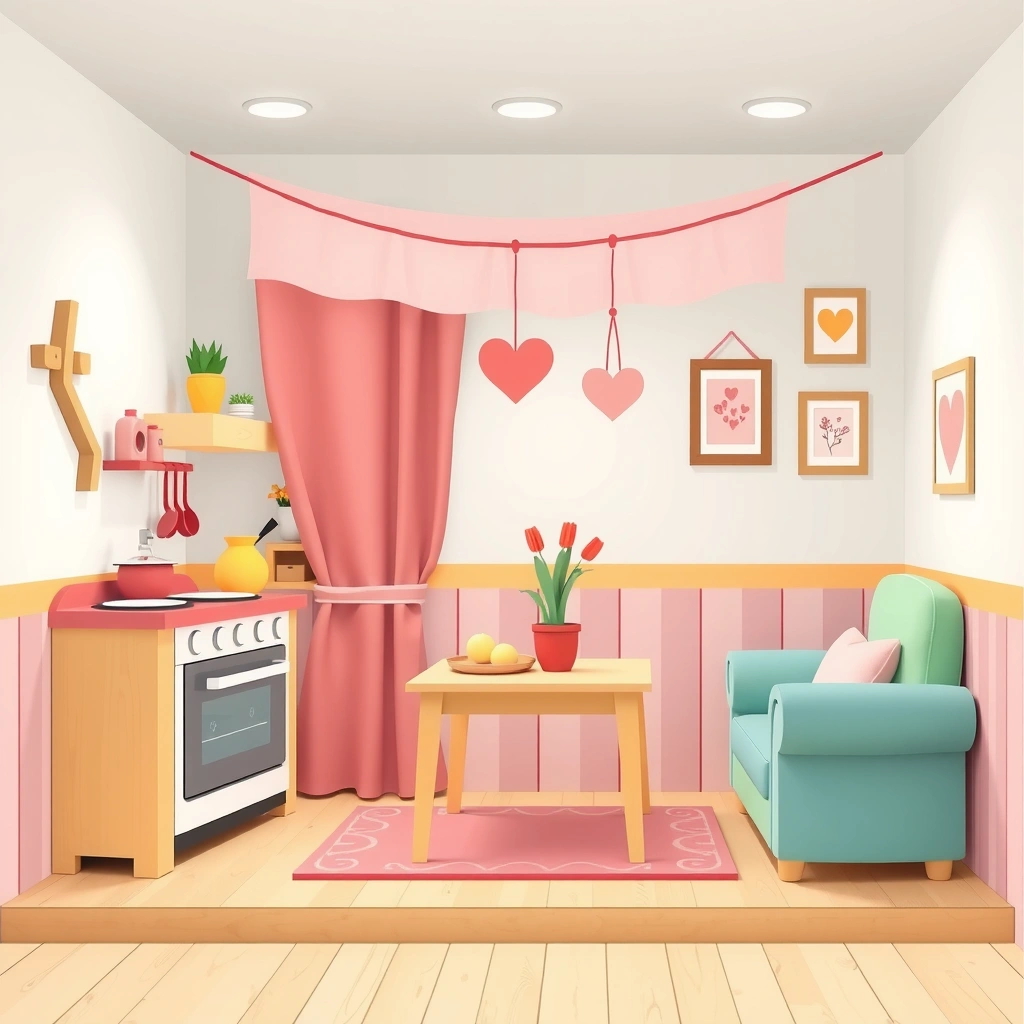 Tło sceny z kartonu — gotowy projekt - Szablony - Dzień Babci