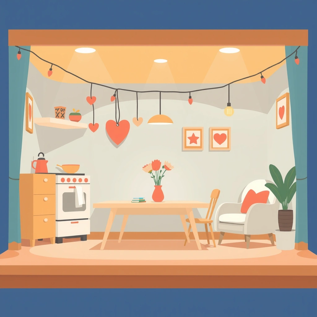 Tło sceny z kartonu — gotowy projekt - Szablony - Dzień Babci