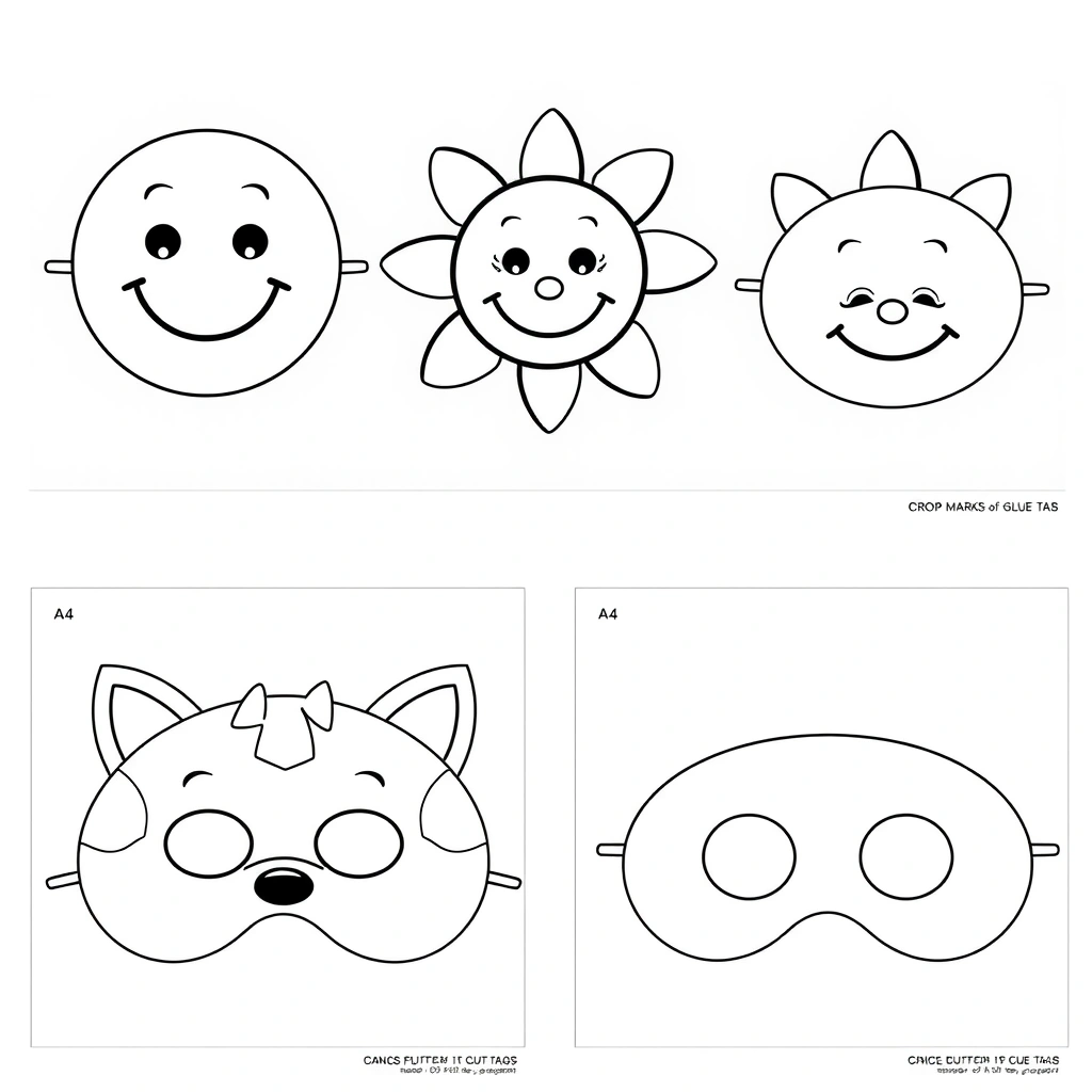 Szablony masek uśmiechu - Szablony - Dzień Szczęścia