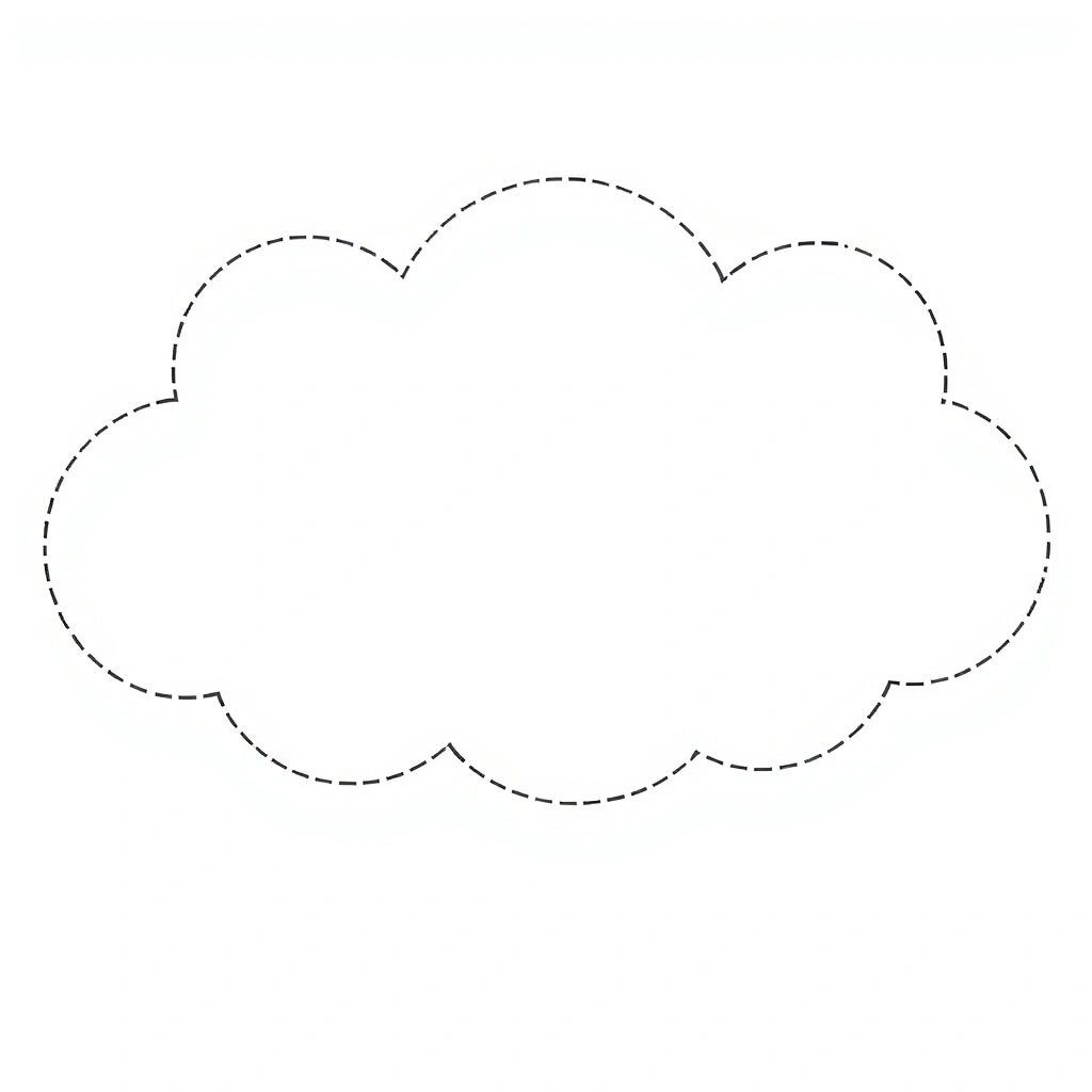 Kartka w kształcie chmurki — szablon do wycięcia - Szablony - Dzień Marzyciela