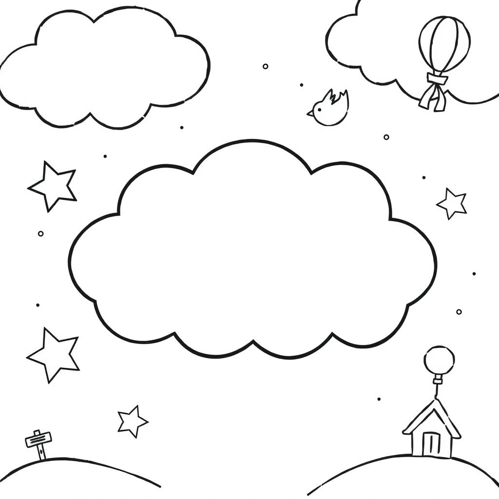 Kolorowanka 'Moja chmurka-marzenie' - Kolorowanki - Dzień Marzyciela