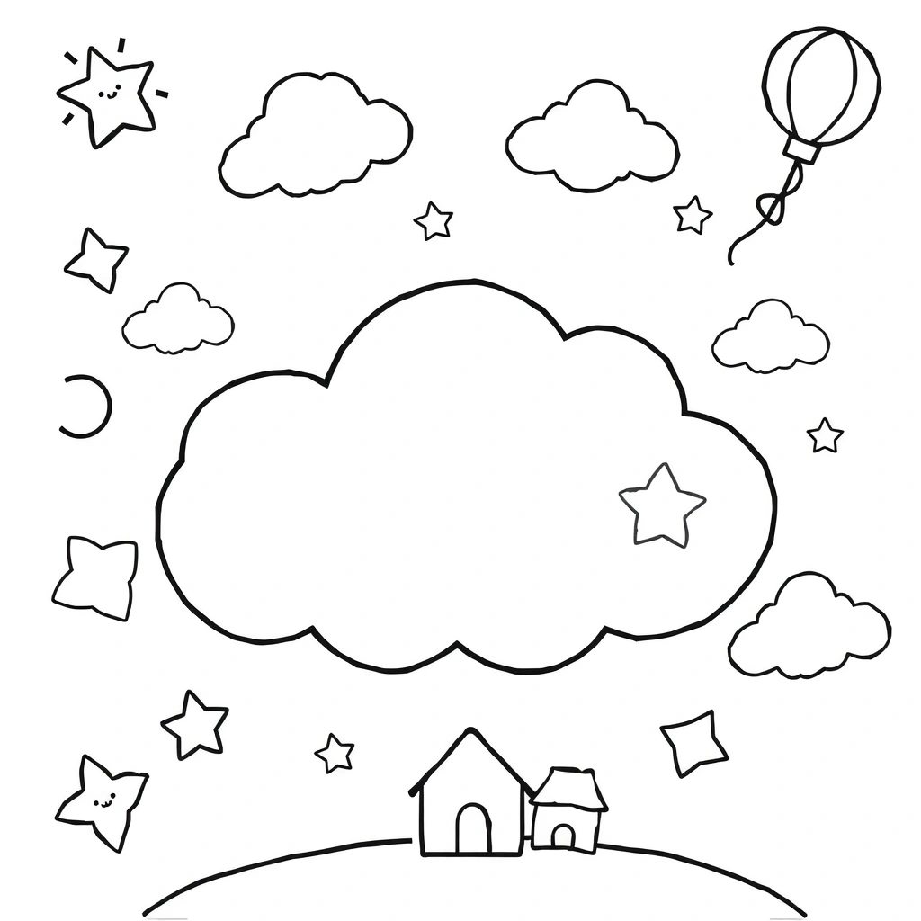 Kolorowanka 'Moja chmurka-marzenie' - Kolorowanki - Dzień Marzyciela