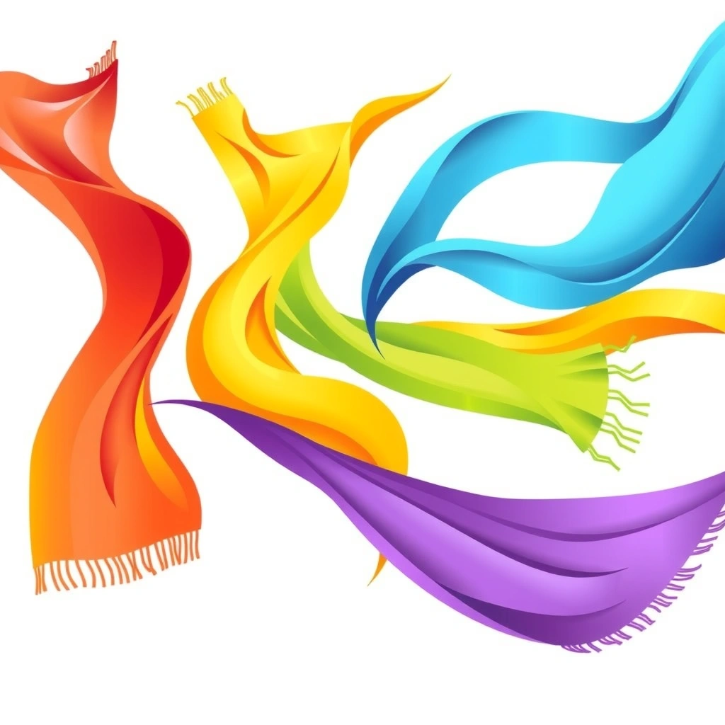 Ilustracja: Kolorowe chustki w ruchu - Materiały - Prima Aprilis