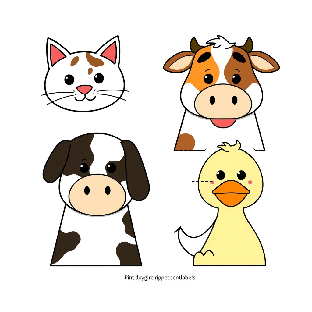 Szablony pacynki (zwierzątka) - Szablony - Prima Aprilis