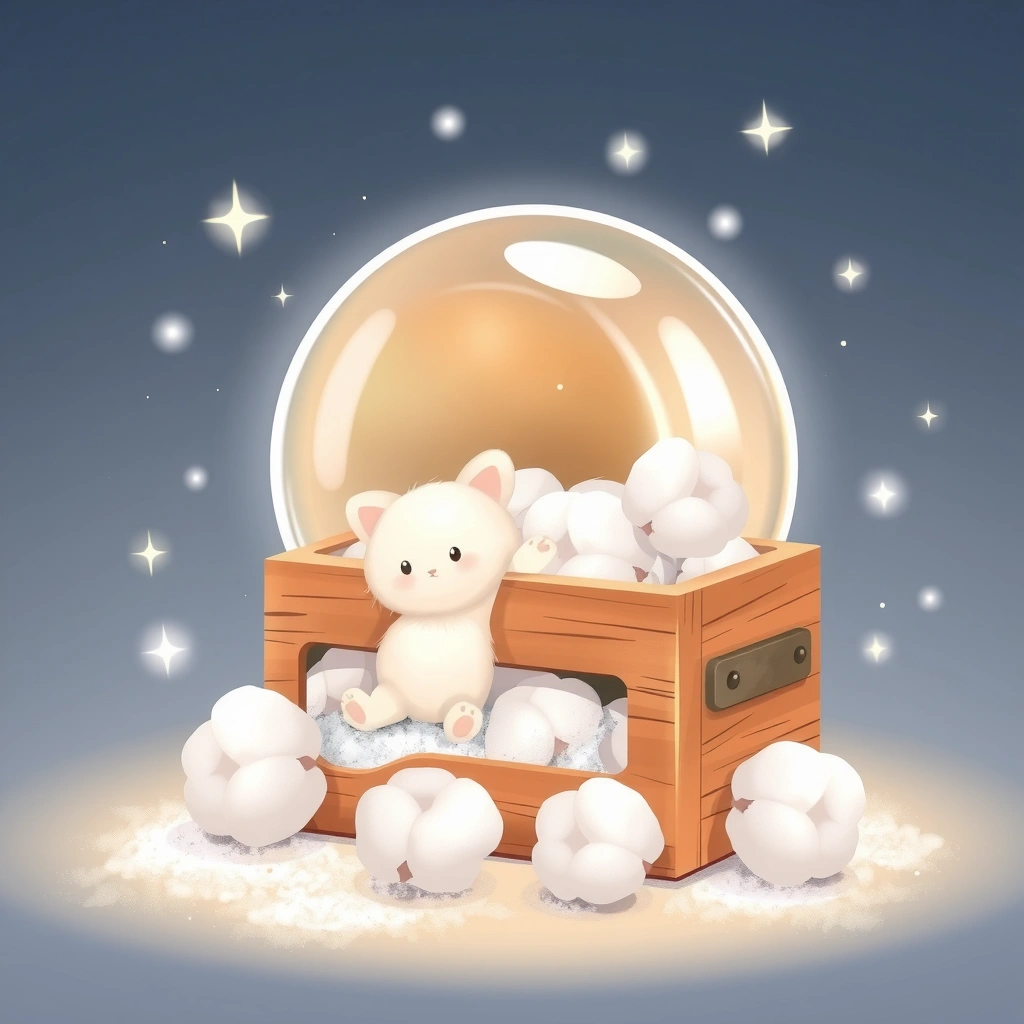 Ilustracja 'magiczny pojemnik' z watą (sztuczny śnieg) - Materiały - Światowy Dzień Śniegu