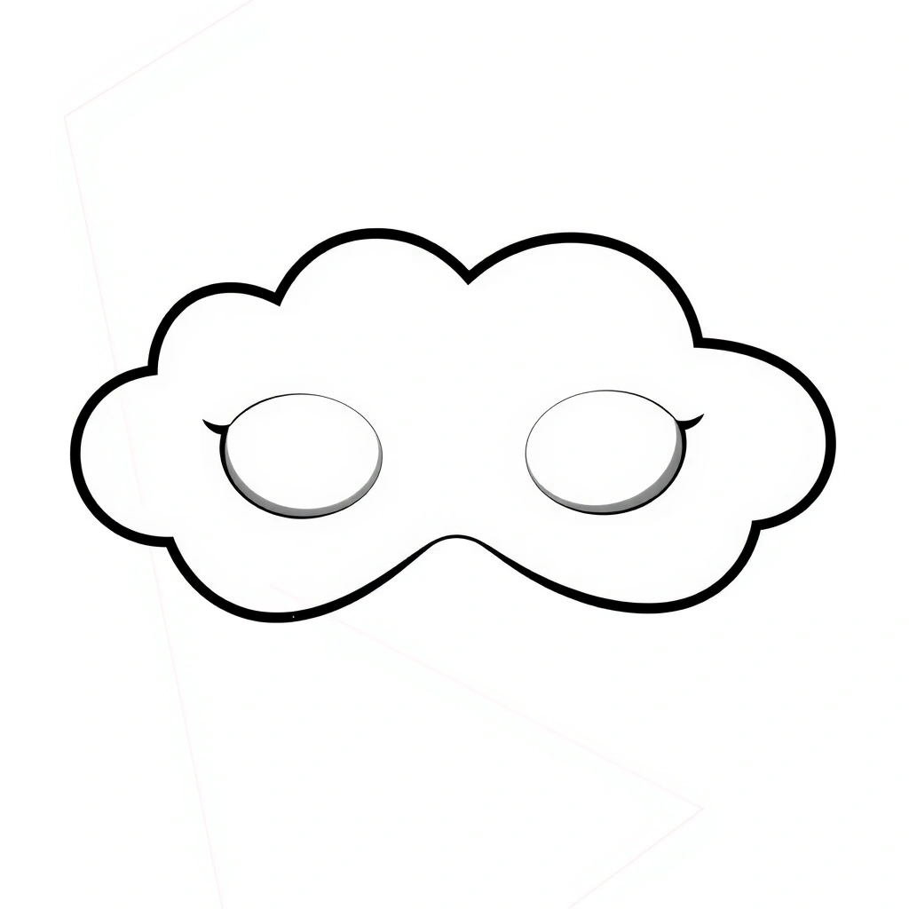 Maska Chmury — kontur do wydruku - Szablony - Światowy Dzień Śniegu