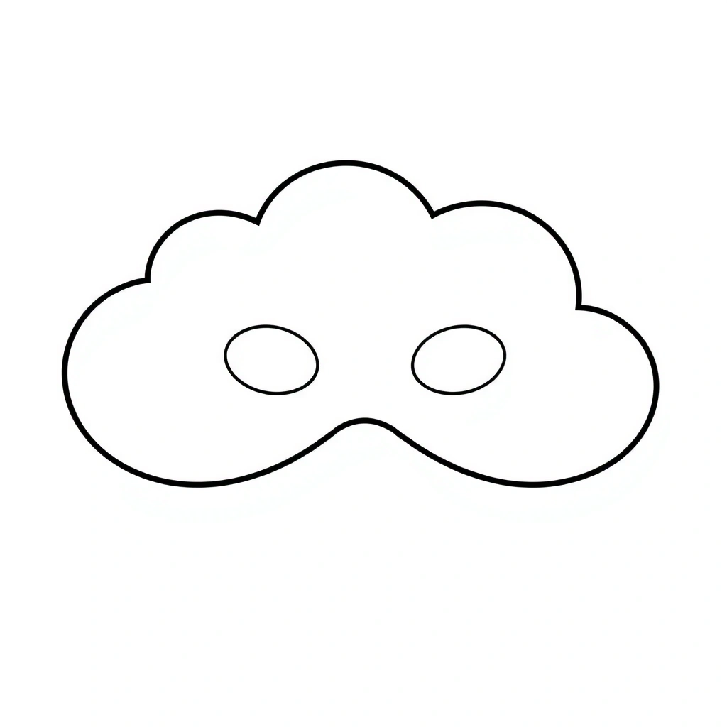Maska Chmury — kontur do wydruku - Szablony - Światowy Dzień Śniegu