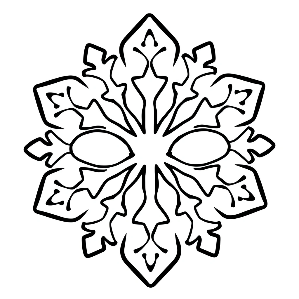 Maska Śnieżynki — kontur do wydruku - Szablony - Światowy Dzień Śniegu