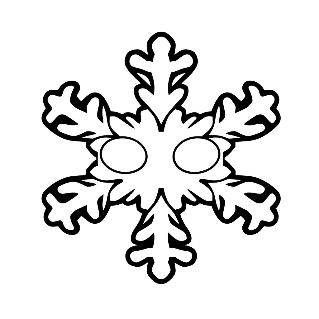 Maska Śnieżynki — kontur do wydruku - Szablony - Światowy Dzień Śniegu
