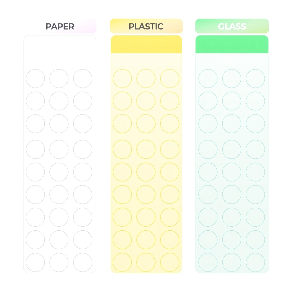 Flipchart / prosty wykres słowny (kolumny dla papier/plastik/szkło) - Szablony - Dzień Ziemi
