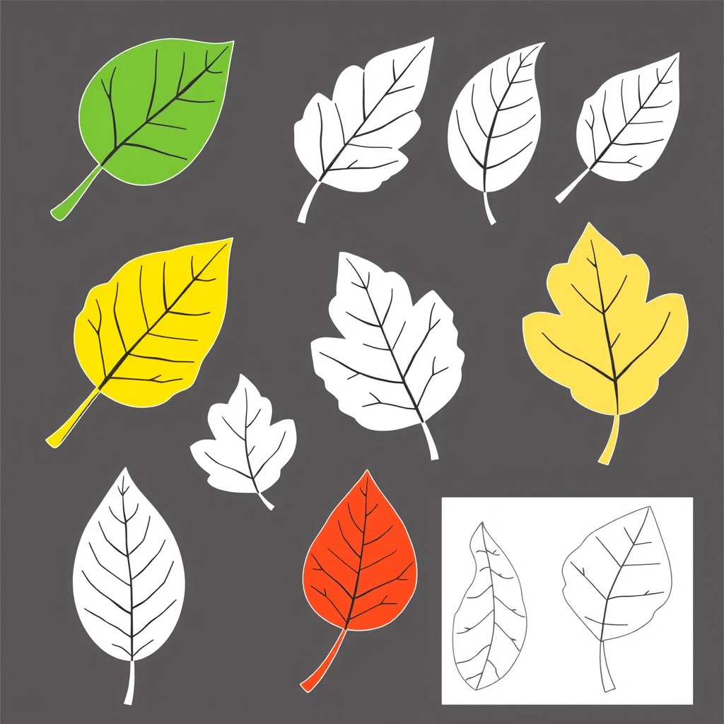 Szablony papierowych liści (różne rozmiary) - Szablony - Dzień Ziemi