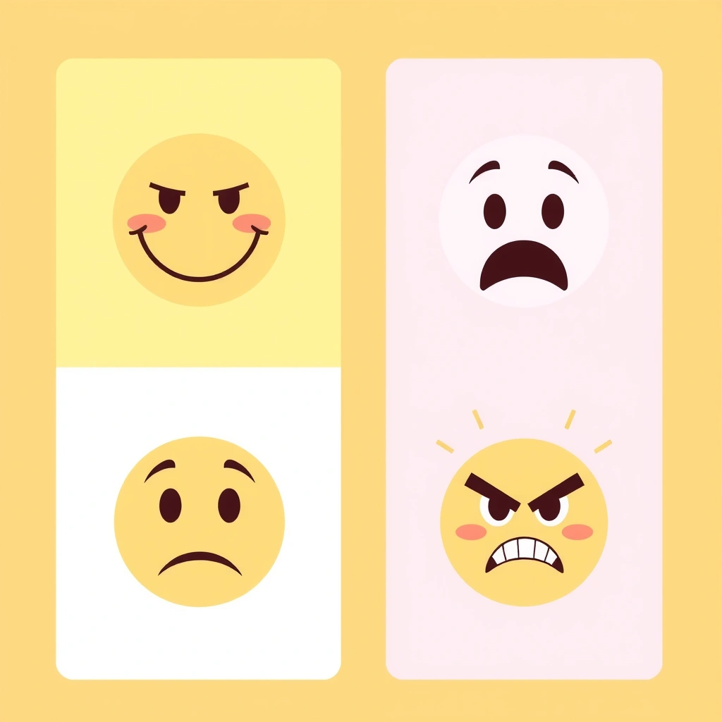 Duże karty emoji (4 emocje) - Szablony - Dzień Emoji