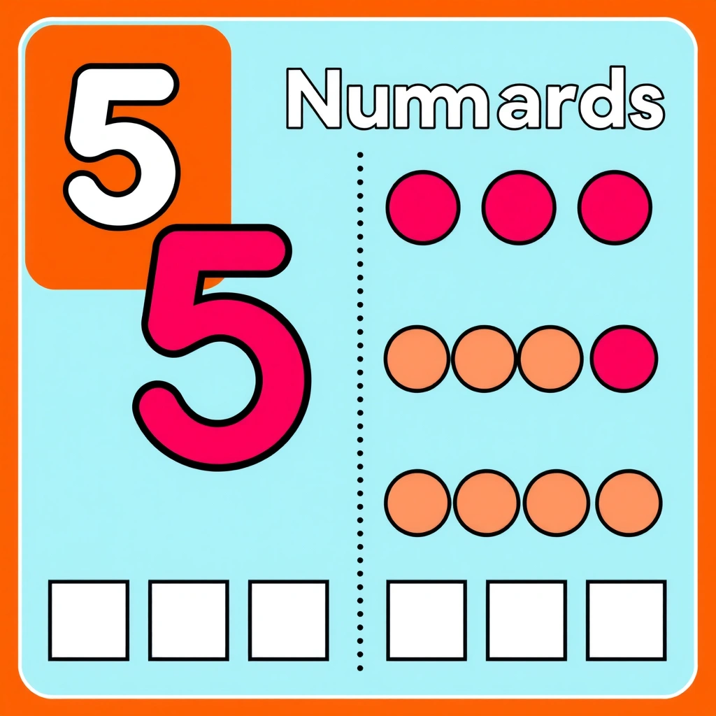 Karty z numerami 1–5 (kolorowe) - Szablony - Dzień Emoji