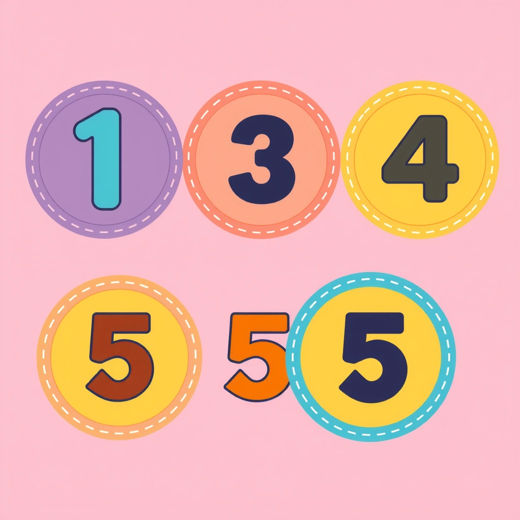 Maty ruchowe numerowane 1–5 (duże koła) - Szablony - Dzień Emoji