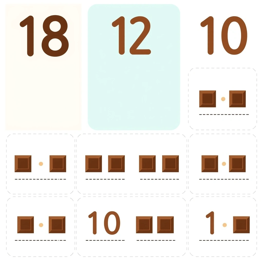 Karty z numerami 1–10 (do wydruku) - Szablony - Dzień Czekolady (kwiecień)
