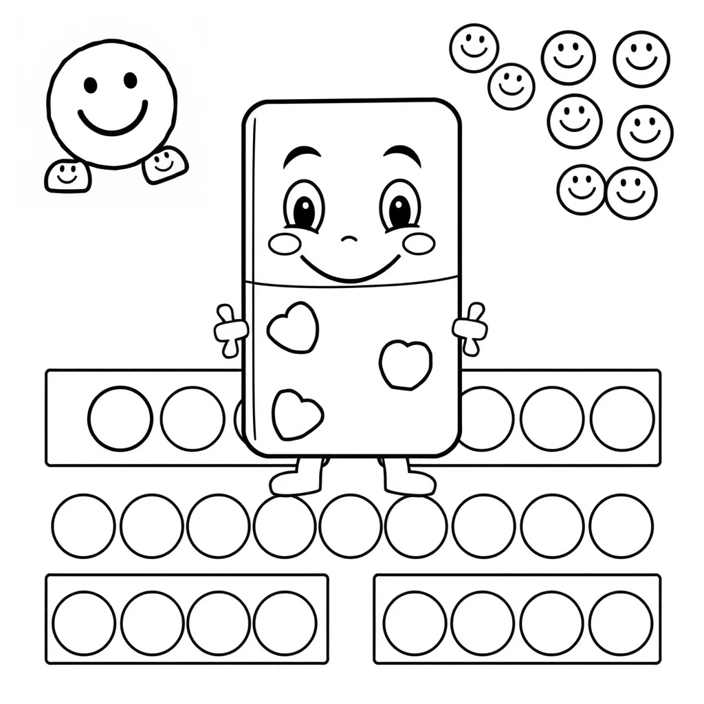 Kolorowanka: Czekoladowe postacie i tokeny - Kolorowanki - Dzień Czekolady (kwiecień)