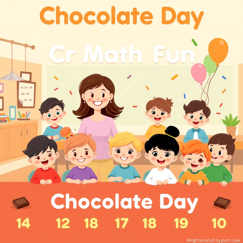 Plakat: Dzień Czekolady — matematyczne zabawy - Materiały - Dzień Czekolady (kwiecień)