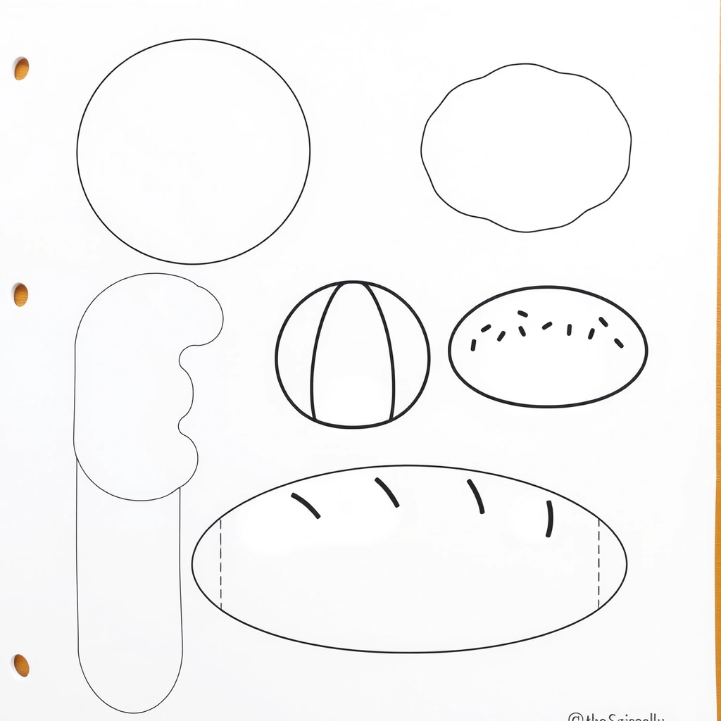 Szablony do wycinania: bułeczki i bochenek - Szablony - Dzień Chleba