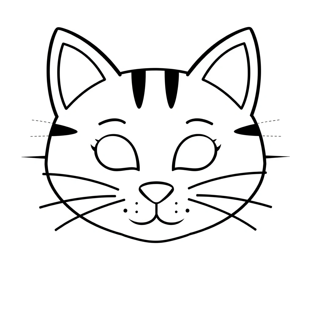 Szablon: Maska kota — szablon do wydruku - Szablony - Dzień Kota