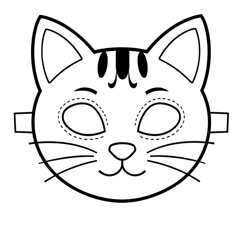 Szablon: Maska kota — szablon do wydruku - Szablony - Dzień Kota